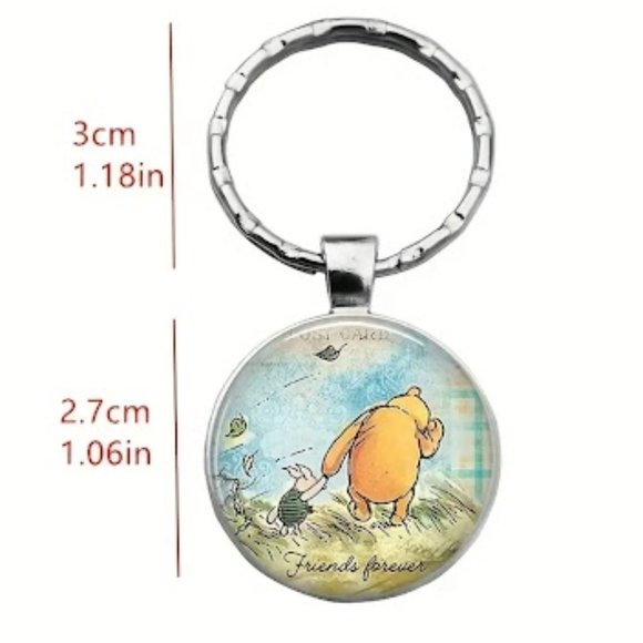 Adorable Winnie the Pooh and Piglet "Friends Forever" Keychain 1.25" long - Picture 3 of 3